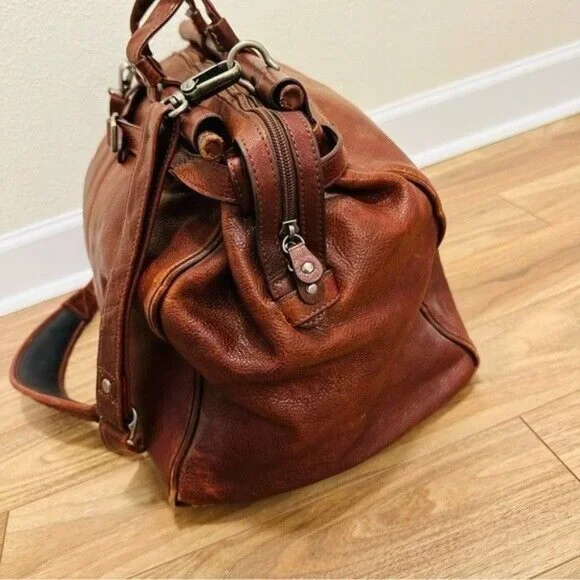 Vintage Cognac Large Wilson's Leather Pelle Studio DuffleOvernight Bag - Picture 6 of 11